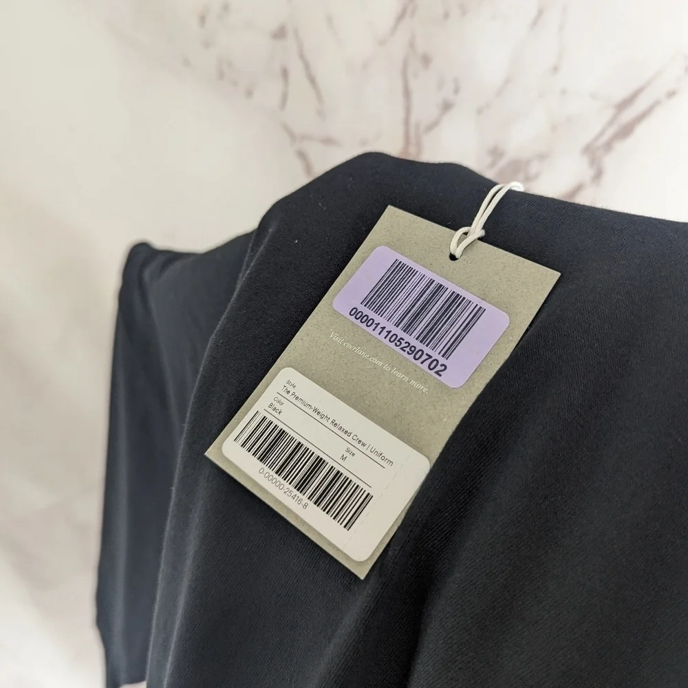 Everlane T Shirt Mens Medium Black Short Sleeve The Premium Weight Tee - Picture 11 of 14